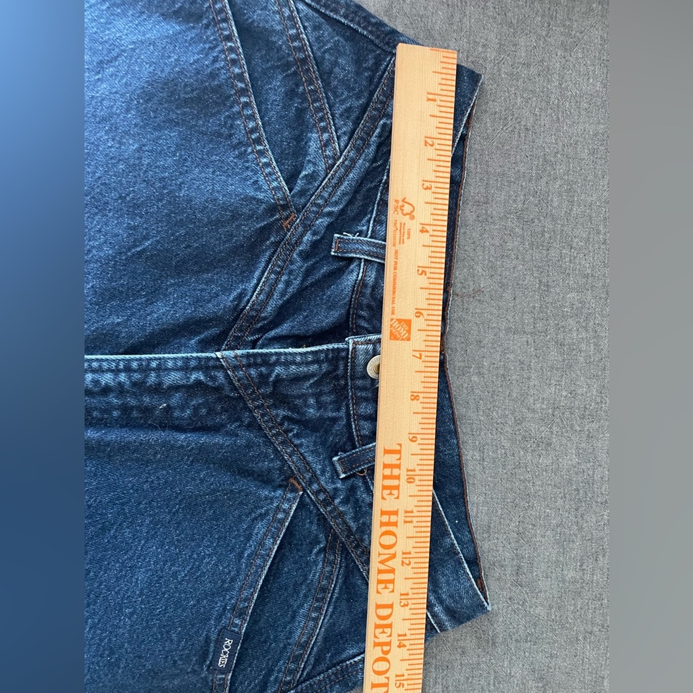 Rockies Vintage High Rise Straight Jeans Blue Dark Wash Denim 100% Cotton - Picture 6 of 7